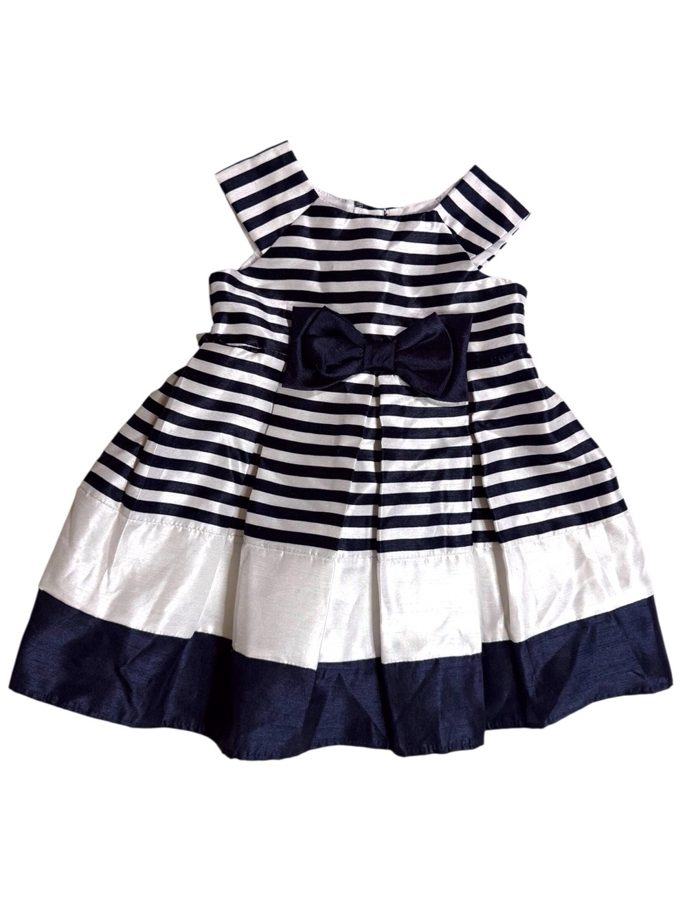 Navy & White Striped Bow-Front Girls' tulle layer Dress size 24 months